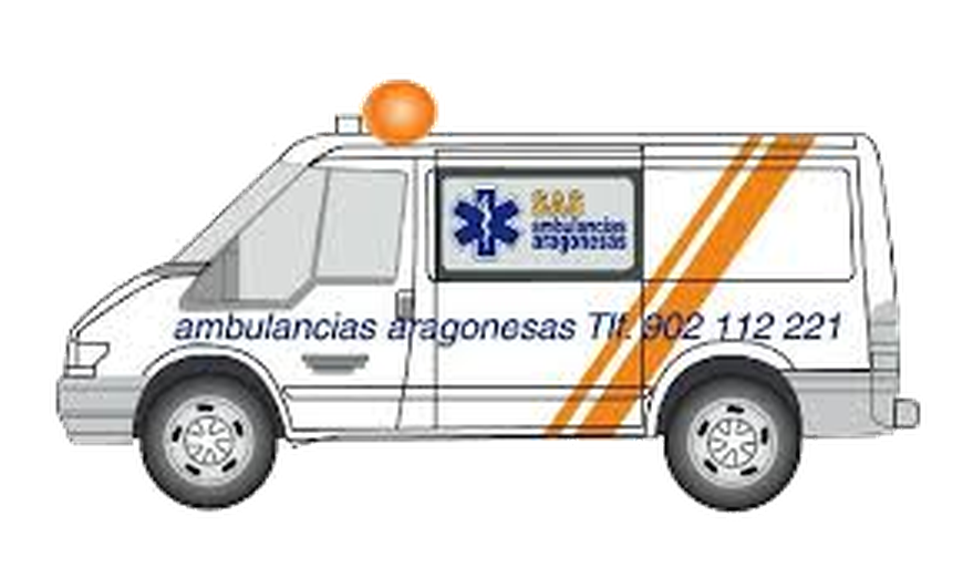 Ilustración de una ambulancia de Ambulancias Aragonesas